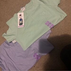 Champion Kids' Tees in Mint Green and Lavender